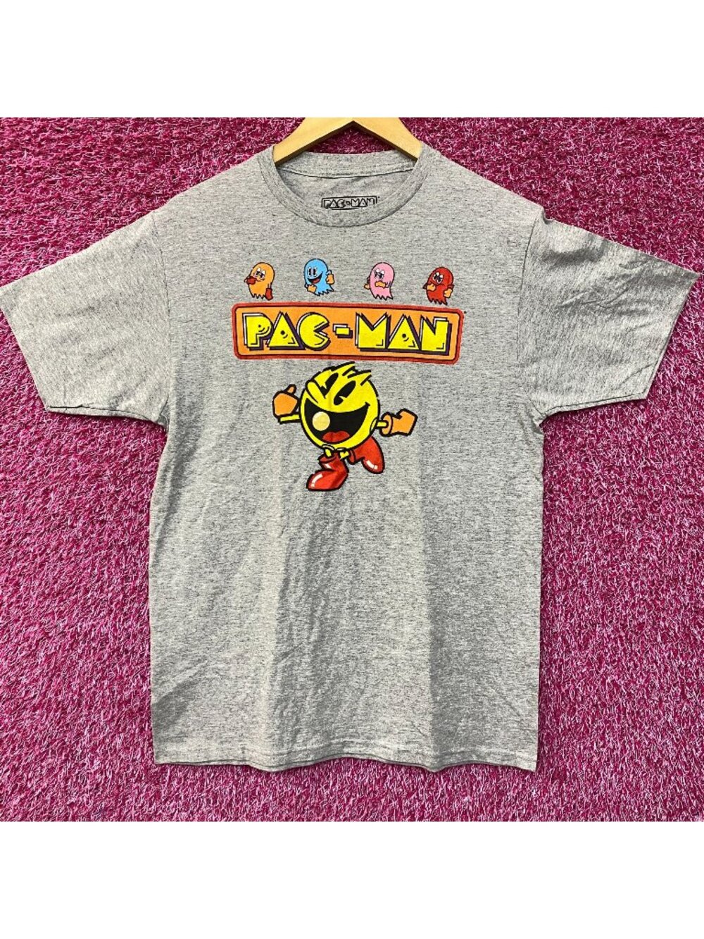 Pac-Man And The Four Ghost Retro Game T-Shirt Small